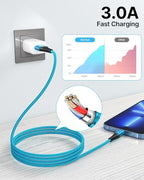 Aioneus iPhone Charger 6ft 2Pack, (MFi Certified) Lightning Cable Fast Charging Nylon Braided iPhone Charging Cord Compatible with iPhone 14 13 12 11 Pro Xr Xs Max 10 8 7Plus 6 SE (Blue)