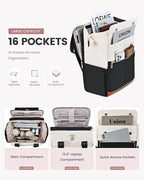 LOVEVOOK Laptop Backpack for Women, 15.6 Inch Work Laptop Bag with USB Port, Fashion Teacher Nurse Backpack Purse, Waterproof Travel Computer Backpack with Organizer Bag, 2PCS