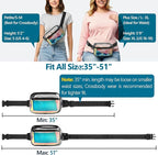 Veckle Holographic Fanny Pack for Women - Plus Size 35-51 Inch Iridescent Clear Belt Bag, Adjustable Crossbody Waist Bag for Concert, Festivals, Raves, Theme Parks, Black