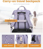 LOVEVOOK 17 Inch Backpack for Women, Laptop Bag Teacher Nurse Work Bags, Large Travel Backpack Business Computer Laptop Bag, College Backpack Stylish Daypack, Light Purple