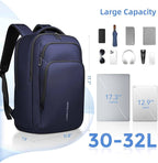 17.3 Inch Laptop Backpack for Travel Work Office College, 30L Water Resistant Casual Daypack, Lightweight Computer Backpack for Men Women, Business Laptop Bag with USB Charging Port - Blue