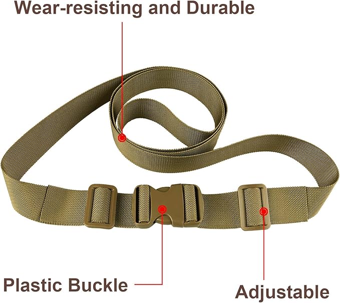 MAGARROW 65" 1.5" Utility Straps with Buckle Adjustable, 4-Pack (Tan (4-PCS))