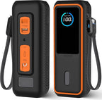 Soft Silicone Case for Anker Laptop Power Bank (25,000mAh/165W), SD/SIM Card Storage, Display Shockproof Protection & Dustproof, Travel Protective Cover for Anker Power Bank 165W (Black Orange)