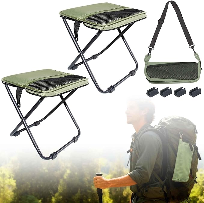 COMELY Folding Stool Backpacking Chair Portable: 700g Lightweight Pocket Chair for Adults, 3-Second Setup & 5-Second Storage, 600D Oxford Breathable & Comfortable, Compact On-Trail Rest for Hikers.