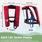 Manual Inflatable Life Jacket| Inflatable PFD Vest Adult| Life Vest for Adults| Outdoor Water Sports| Supports up to 330 lbs|33g of Carbon Dioxide Cylinder