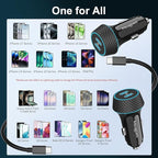 2 Pack 90W USB C Car Charger Super Fast Charging for iPhone 17 Pro Max/Air/16/15/iPad, Samsung S26 Android Phone, Dual 45W PD Port Auto Accessories, 12V Cigarette Lighter Adapter + 5 ft Type C Cord