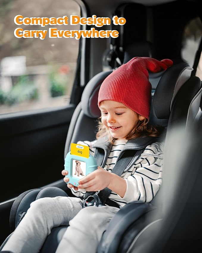 Airbition Talking Flash Cards for Toddlers 1 2 3 4 Year Olds, Montessori Language Learning Toys with 224 Words, Pocket Speech Therapy Toys, and Speech Development Educational Playthings for Children