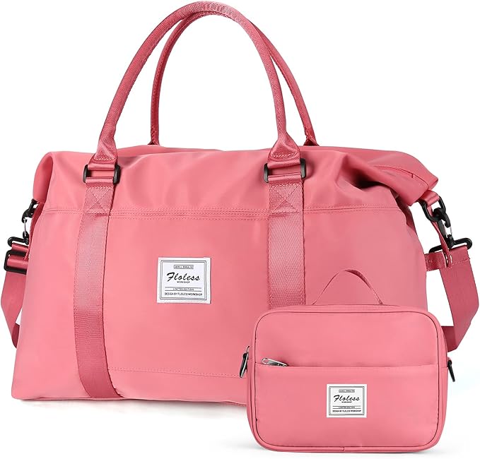 HYC00 Travel Duffel Bag,Carry-on Overnight Weekender Bags for Women,Sports Tote Gym Bag with Wet Pocket