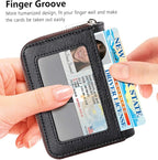 FurArt Zipper Wallet Women, RFID Blocking Credit Card Wallet, Business Card Holder, Compact Size KeyChain Wallet