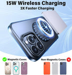 5000mAh for Magsafe Battery Pack Mini 22.5W Wireless Power Bank Fast Charging USB C in Out Power Pack, Magnetic Portable Charger Slim Powerbank for iPhone 17 16 15 14 13 Plus/ Pro/ Pro Max, Grey