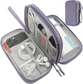 CAAORDKSO Cord Organizer Bag, Travel Cable Organizer Case Waterproof Accessories Pouch with Handle, Travel Electronic Carrying Bag for Cable, Cord, Charger, Phone, Power Bank, Earphone(Purple, Medium)