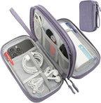 CAAORDKSO Cord Organizer Bag, Travel Cable Organizer Case Waterproof Accessories Pouch with Handle, Travel Electronic Carrying Bag for Cable, Cord, Charger, Phone, Power Bank, Earphone(Purple, Medium)