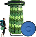 Spisces Upgraded Collapsible Stool with Cushion, 1000 lbs Capacity & 19.7-in High, Wider & Taller Heavy Duty Portable Telescoping Foldable Seat for Adults Camping, Travel, Music Festivals, Outdoors