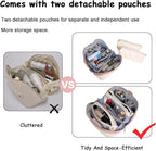 BOYATU Travel Makeup Bag Organizer Cosmetic Bag: 3 Pcs Set Make up Bags for Women with Handle - Waterproof Vegan Leather Toiletry Bags Travel Essentials Pouch with Compartments (A-08-White)