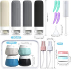 18 Pack Travel Bottles Set, TSA Approved Leak Proof Silicone Squeezable Containers for Toiletries, Refillable Travel Accessories for Conditioner, Shampoo, Lotion & Body Wash Accessories