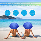 3 Pack Umbrella Hat, Sports Head Umbrella Hats for Adult Women, 26" Diameter Folding Waterproof Rainbow Fishing Headwear for Outdoor Party Beach Hiking