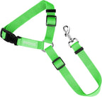 BWOGUE Pet Dog Cat Seat Belts, Car Headrest Restraint Adjustable Safety Leads Vehicle Seatbelt Harness (1 Pack, Green, Not Elastic)