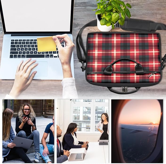 Laptop Shoulder Bag for Women Men, Waterproof Computer Case Messenger Bag Briefcase for Business Office Travel