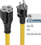 4 in 1 NEMA 5-15P Adapter Cord 1FT, Winxus NEMA 5-15P to 5-15R, 5-20R, 6-15R, 6-20R Adapter Cord, 15A to 20A AC Adapter Cable, Short Extension Cord, 3 Prong Extension Cable