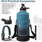 DYSANKY Insulated Water Bottle | Thickened Stainless Steel for Gym and Hiking with Straw, Carrier Bag, Handle Strap | BPA-Free 87 oz
