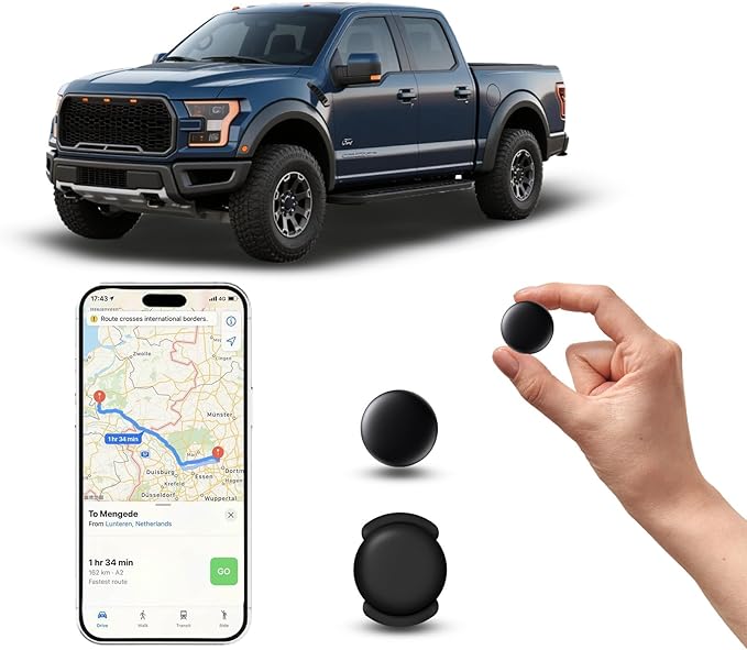 Mini GPS Tracker for Vehicles – Hidden Magnetic Car Tracker Device, Real-Time GPS Tracking for Kids, Car, Pets, No Monthly Fee, Works with Apple Find My, Vehicle Locator, No SIM Required (1PCS)
