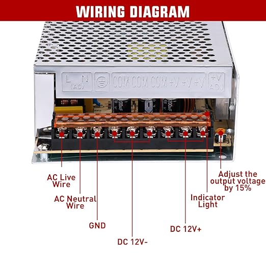 Nilight AC 110V/220V to DC 24V Voltage Converter 10A 120W Switching Power Supply Adapter Transformer Low Voltage Output LED Driver for LED Strip Light Radio CCTV Camera Security Video System