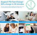 iPhone Fast Charger 3+3Pack 20W USB C Wall Charger with 6FT Fast Charging Cable Compatible with iPhone 14/13/12/11/Pro/Pro Max-Green
