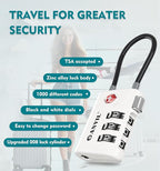 ANVIL TSA Approved Luggage Locks – High Security TSA008 Combination Travel Locks with Inspection Indicator for Suitcases and Backpacks. (2, White)