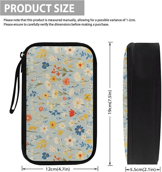 Flowers Travel Cord Organizer Cases Cord Organizers Travel Storage Bag Electronic Organizer Travel Case for SD Card Phone Charger Earphone Tech Pouch Portable