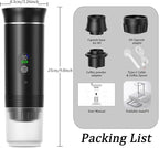 Portable Espresso Maker and Metal Stand Set, Self-Heating Travel Coffee Machine, Rechargeable Coffee Maker with Digital Display, 3-in-1 for Ground Coffee & Capsules, Camping RV Office