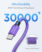 etguuds Purple USB C to USB C Cable 3ft, 2-Pack 60W USBC to USBC Cord, Type C to C Charger Cable Fast Charging for iPhone 17 16 15 Pro Max Plus Air, Samsung Galaxy S25 S24 S23, for MacBook/iPad, Pixel