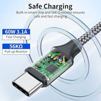 USB C to C Cable (3 Pack 1ft),Short USB Type C Fast Charging Nylon Braided Charger Cord Compatible with iPhone 17 16 Pro/15 Pro Max Android Samsung Galaxy S24 S23 S22,MacBook Pro, iPad Pro USB-C