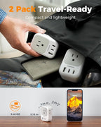 TESSAN US to Japan Plug Adapter 2 Pack,2 Prong to 3 Prong Outlet Adapter with 4 Outlets and 3 USB (2 USB-C), Power Adaptor US to Japan China Mexico Philippines Canada Peru Thailand Vietnam