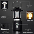 Camping Lantern Rechargeable, Telescopic 8000mAh Retro Waterproof Camping Light, Electric Lanterns for Power Outages, Vintage Hurricane Lamp for Tent Outdoor Patio RV Fishing