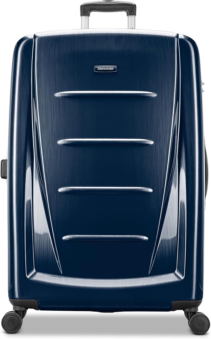 Samsonite Winfield 2 Hardside Expandable Luggage with Spinner Wheels, Navy, Checked-Large 28-Inch