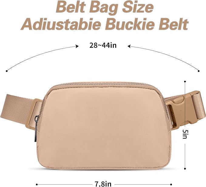 JSJ Mini Fanny Pack for Women & Men,Valentines Day Gifts for Girls Teens Kids Daughter Sister Her,Trendy Stuff Crossbody Bags Cute Everywhere Belt Bags. (Light Brown)
