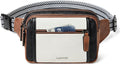 LATMAP 3L TRIPLE ZIP Fanny Packs Belt Bag For Women Men Crossbody Waist Pack Sling Chest Bum Travel Bag Purse Faux Leather Fashion Cute Black