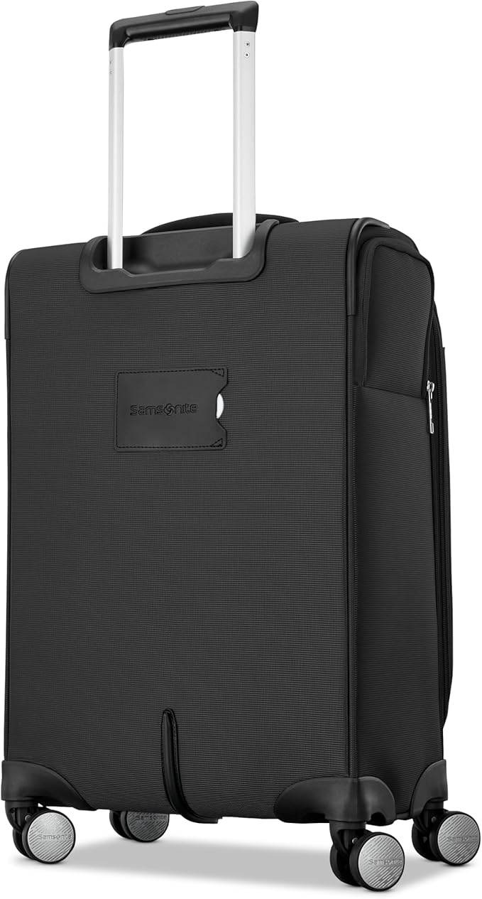 Samsonite Carry-On Soft-Sided Expandable 21-Inch Element Suitcase: Airline Approved for Most Major Airlines, Durable, 360° Spinner Wheels, Adjustable Handle, 2 Front & Side Pocket- Black