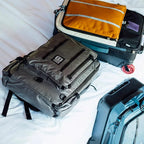 Topo Designs Global Travel Bag 30-40 Liter - Carry-on Compliant Versatile Pack, 3 Carry Options, External Laptop Sleeve (Eco-Friendly, 30L, Apex Pond Blue)