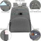 FlowFly Kids Backpack for Toddler Boys Girls, Simple Lightweight Bookbag for Daycare Kindergarten Elementary School Travel, Small Modern Bag (Large), Grey