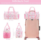 Gym Travel Duffle Bag for Girls - Gymnastics Sports Dance Bag with Shoe Compartment & Wet Pocket Panda Kids Travel Bag Teens Weekender Sleepover Carry On Bag
