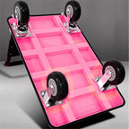 Flatbed cart Folding Pink Lightweight Platform Truck with 5" Rubber Casters Utility Push Carts for Luggage Moving
