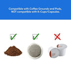 Elite Gourmet EHC111A Personal Single-Serve Compact Coffee Maker Brewer Includes 14Oz. Stainless Steel Interior Thermal Travel Mug,Compatible with Coffee Grounds,Reusable Filter,Black,(Pack of 6)