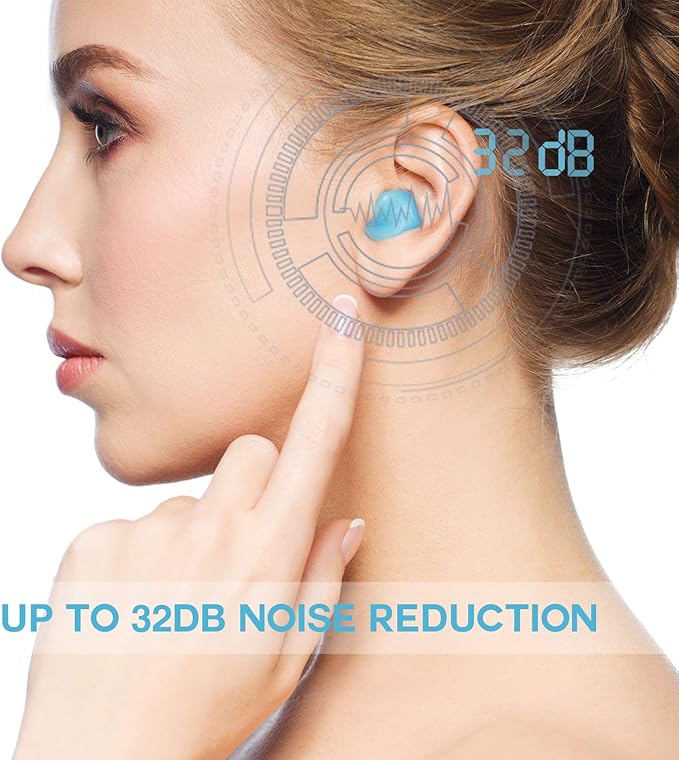 Ear Plugs for Sleeping - Vegpoet Reusable Moldable Silicone Earplugs Noise Cancelling Reduction for Concerts, Swimming, Shooting, Snoring, Airplane, Musicians, Motorcycle, 12 Pack
