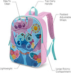 Disney Lilo and Stitch Backpack for Kids - Cute & Durable Kids Backpack for Girls with Padded Straps & Zip Compartment - Ideal Toddler Bookbag for School & Travel - 15”