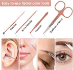Nail Clippers and Beauty Tool Portable Set, Rose Gold Martensitic Stainless Steel Manicure Set 12 in 1, with Pink Leather Bag, Suitable for Home, Workplace, Outdoor Travel, Gift Giving, Salon.