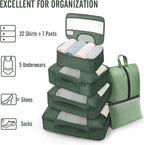 Veken 8 Set Packing Cubes for Travel Essentials, Suitcase Organizer Bags in 4 Sizes, Carry-On Luggage Accessories with Large Laundry & Hanging Toiletry Bag, Must-Have for Airplane, Road Trip & Camping