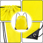 Grneric Drawstring Backpack Bulk 42 Pcs String Backpack Drawstring Bags Cinch Bag Sackpack for Men Women Gym (Yellow)