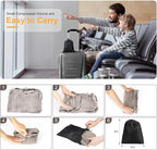 Inflatable Foot Rest/Leg Pillow | Adjustable Height | Make a Flat Bed for Kids and Toddlers | Great for Airplane, Train, car,Travel （Grey, 2 Pack）