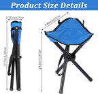 2 PCS Travel Folding Camping Stool, 17 Inch Folding Outdoor Tripod Seats, Portable Camping Stool with Adjustable Carry Strap, 3 Legged Fishing Chair for Hiking, Mountaineering, Picnic, Beach, Lawn